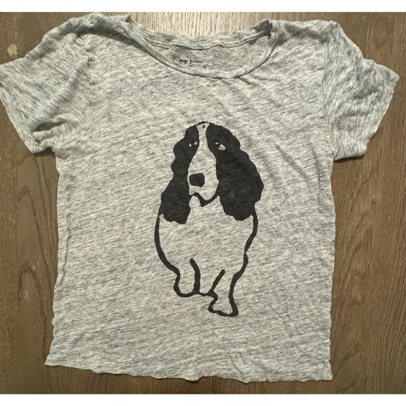 Hugo Guinness For J.Crew Dog Linen Shirt Size Small Gray Black Shirt Top - Picture 3 of 8